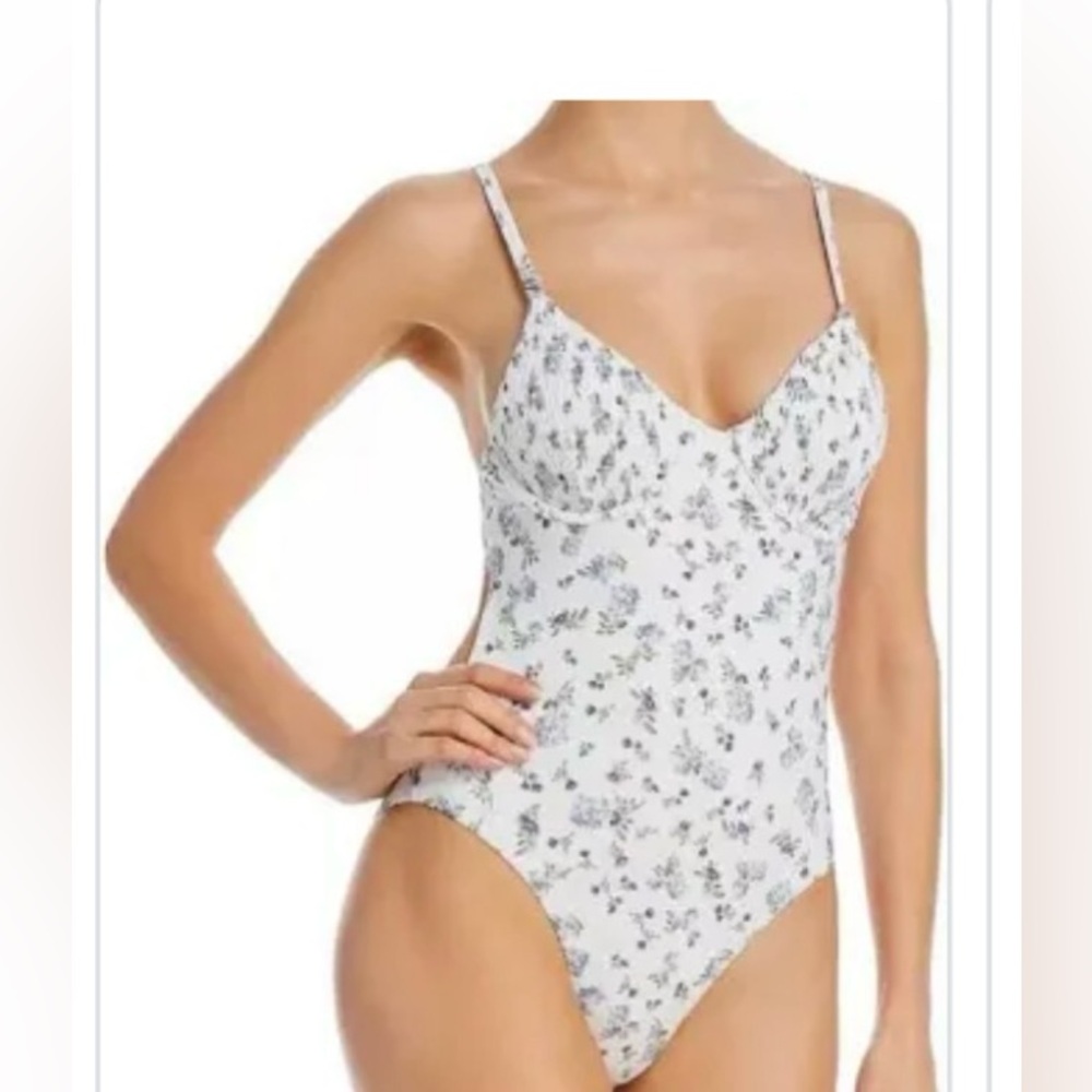 AQUA Swim Floral Print Underwire One Piece Swimsuit Size Small